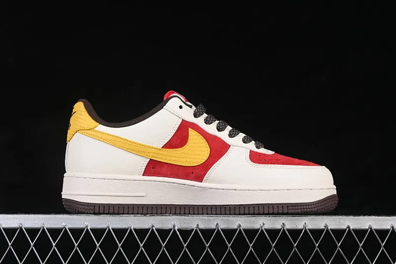 All categories Nk Air Force 1 Air Force series Nk Air Force 1 Low Air Force low-top Nike Air Force 1'07 Low red, white and yellow contrast Air Force 1 low-top casual sneakers JP2026-155